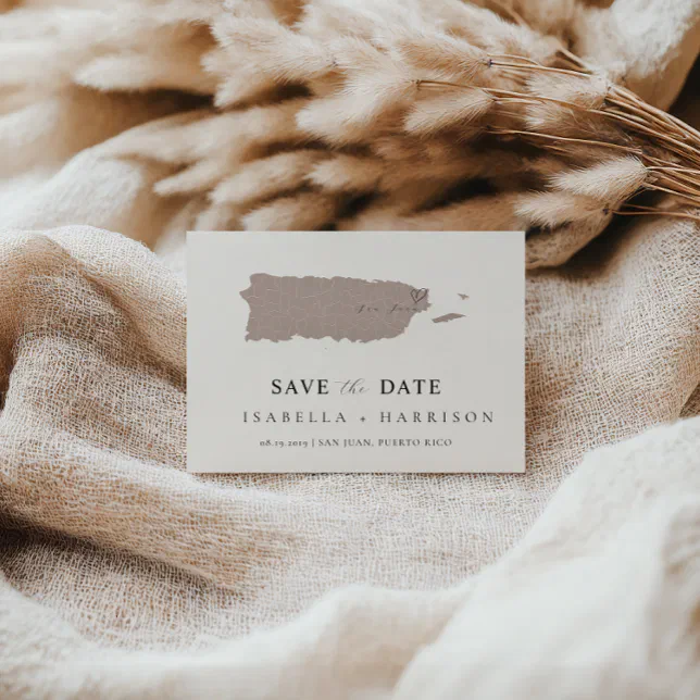 Puerto Rico Map Save the Date Template | Zazzle