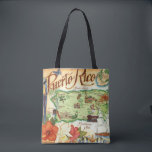 Puerto Rico Map Shoulder Tote<br><div class="desc">A vintage,  very colourful postcard map of Puerto Rico repurposed all over a wonderful shoulder tote.</div>