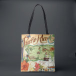 Puerto Rico Map Shoulder Tote Bag<br><div class="desc">A vintage, very colourful postcard map of Puerto Rico repurposed all over a wonderful shoulder tote.</div>
