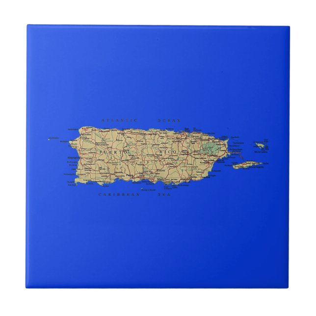 Puerto Rico Map Tile (Front)