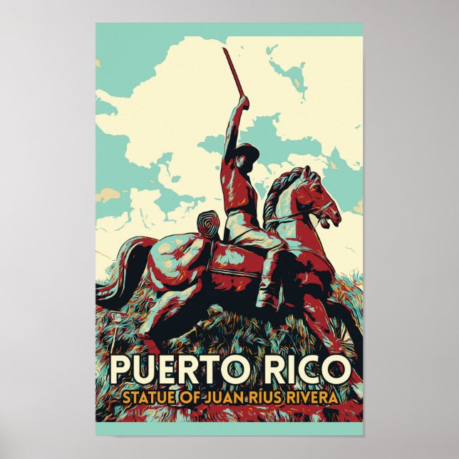 Puerto Rico, Mayagüez, statue of Juan Rius Rivera  Poster (Front)