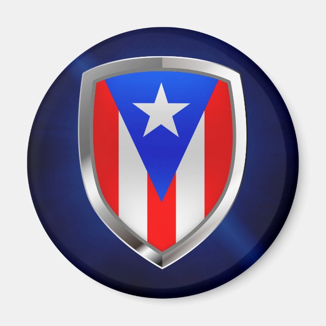 Puerto Rico Metallic Emblem Magnet (Front)