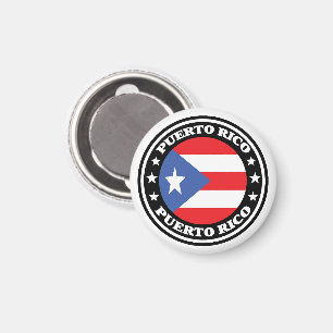 Puerto Rico National Flag Round Logo Magnet