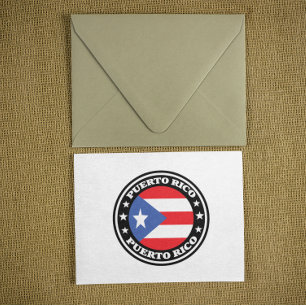 Puerto Rico National Flag Round Logo Postcard