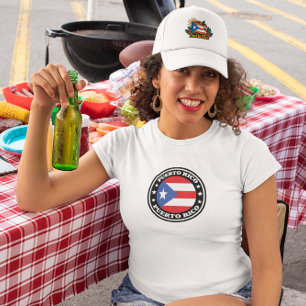 Puerto Rico National Flag Round Logo T-Shirt