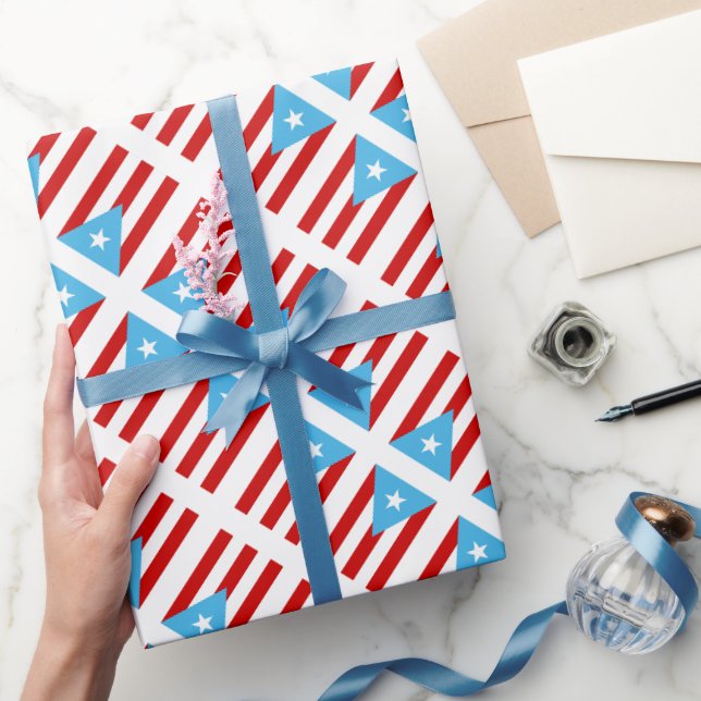 Puerto Rico Original Flag Pattern Wrapping Paper (Gifting)