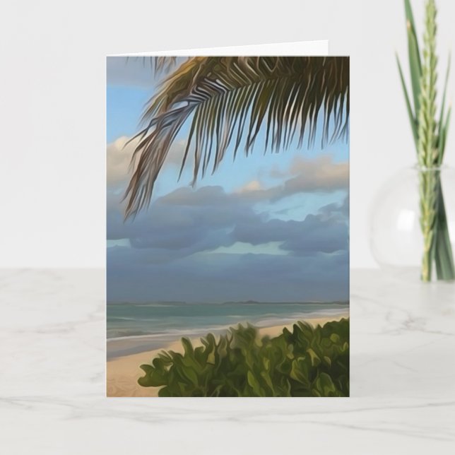 Puerto Rico Palm Beach Digital Art Greeting Card (Front)