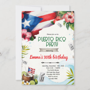 Puerto Rico party theme invitation