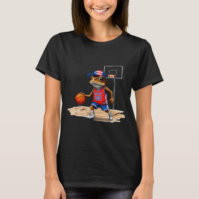 Puerto Rico Patriotic Flag Boricua Fun Basketball  T-Shirt (Front)