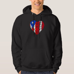 Puerto Rico Peru Flag Boricua Heart Brotherhood PR Hoodie