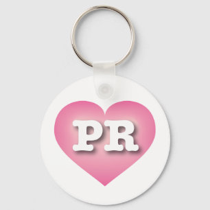 Puerto Rico pink fade heart - Big Love Key Ring