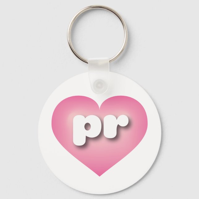 Puerto Rico Pink Fade Heart - I love PR Key Ring (Front)