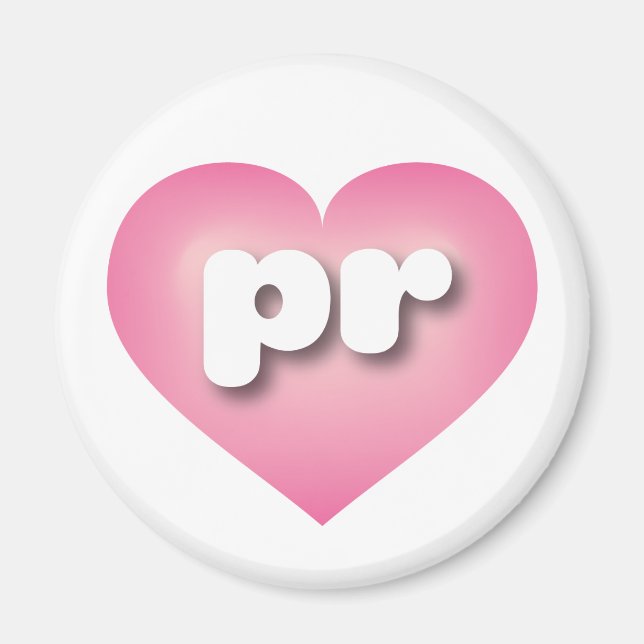 Puerto Rico Pink Fade Heart - I love PR Magnet (Front)