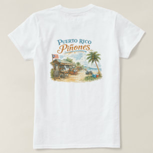 Puerto Rico Piñones Kiosks Vintage Sketch T-Shirt