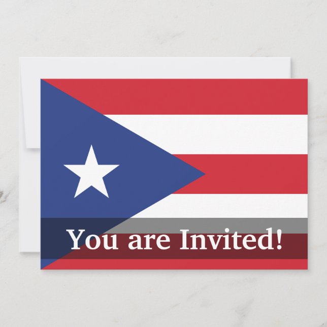 Puerto Rico Plain Flag Invitation (Front)