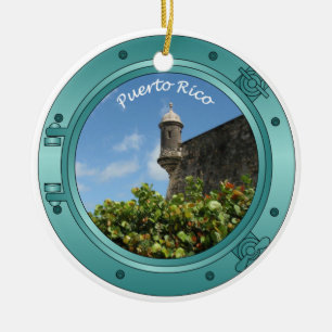 Puerto Rico Porthole Ceramic Ornament