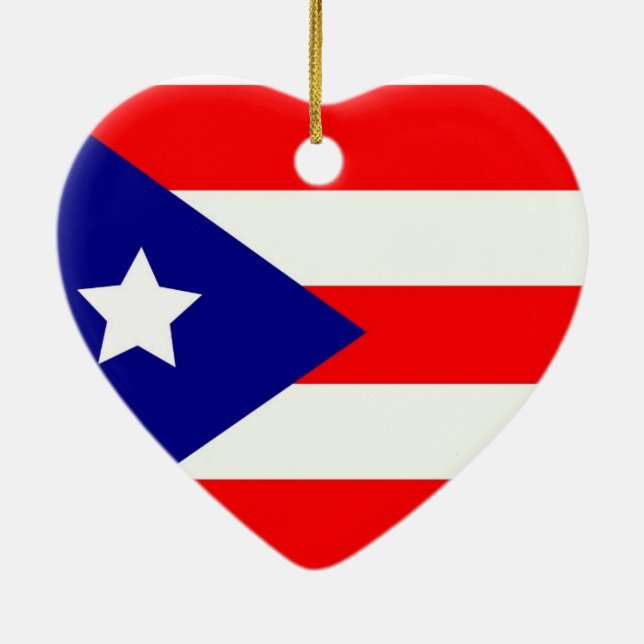 Puerto Rico Pride Ceramic Tree Decoration (Back)