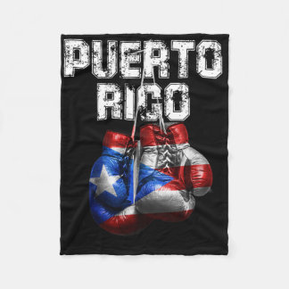 Puerto Rico Pride - Vintage Boxing Gloves  Fleece Blanket