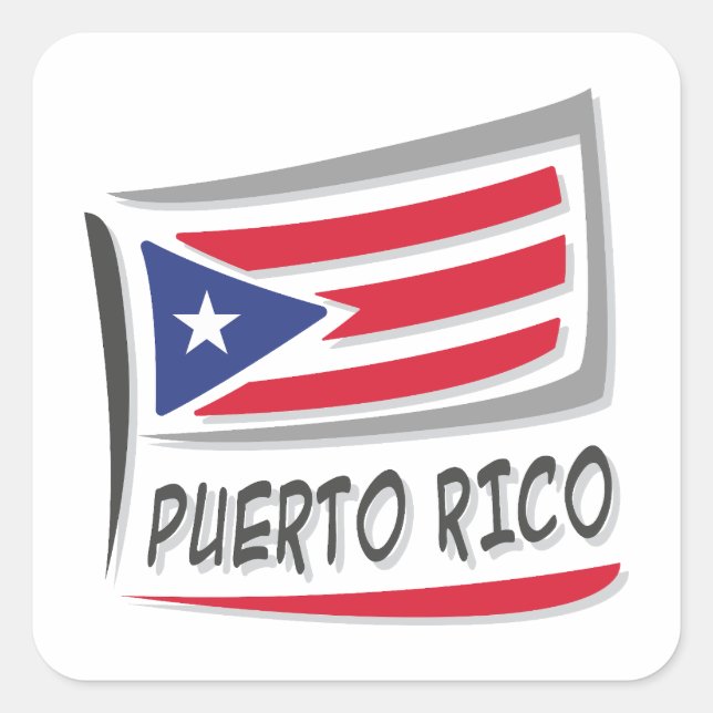 Puerto Rico  Pride X Flag Square Sticker (Front)