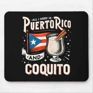 Puerto Rico Puerto Rican Eggnog Christmas Rum Coqu Mouse Pad