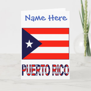 Puerto Rico Puerto Rican Flag Blue Personalisation Card