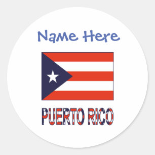 Puerto Rico Puerto Rican Flag Blue Personalisation Classic Round Sticker
