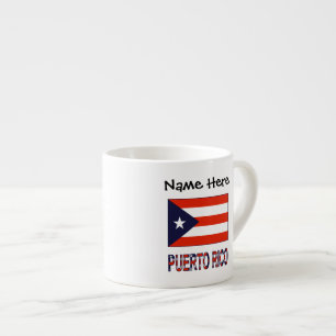 Puerto Rico Puerto Rican Flag Blue Personalisation Espresso Cup