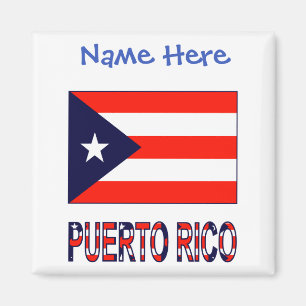 Puerto Rico Puerto Rican Flag Blue Personalisation Magnet