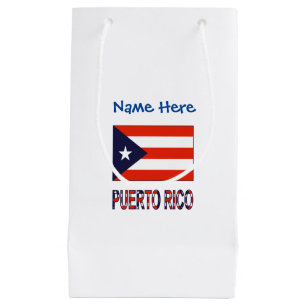 Puerto Rico Puerto Rican Flag Blue Personalisation Small Gift Bag