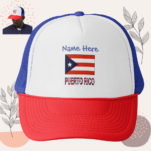 Puerto Rico Puerto Rican Flag Blue Personalisation Trucker Hat