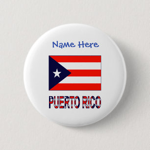 Puerto Rico Puerto Rican Flag Blue Personalization 6 Cm Round Badge