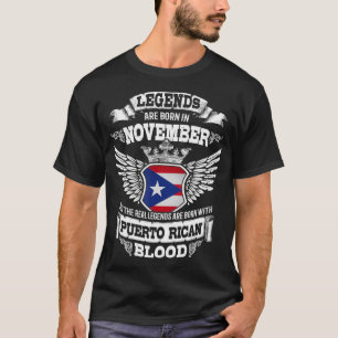 Puerto Rico Puerto Rican Flag November Birthday T-Shirt