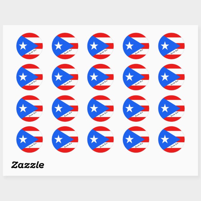 Puerto Rico & Puerto Rican flag patriots / sports Classic Round Sticker (Sheet)