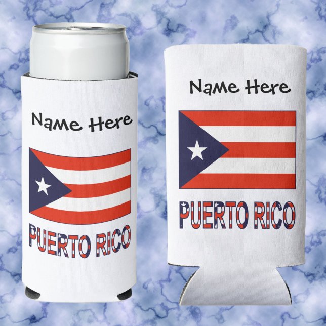 Puerto Rico Puerto Rican Flag Personalised  Seltzer Can Cooler (Creator Uploaded)