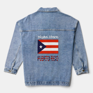 Puerto Rico Puerto Rican Flag White Personalised Denim Jacket