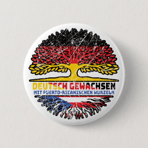Puerto Rico Puerto Rican German Germany 6 Cm Round Badge