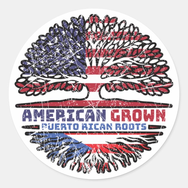 Puerto Rico Puerto Rican US American USA United Classic Round Sticker (Front)