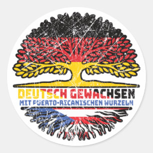 Puerto Rico Puerto-ricanisch Deutsch Deutschland Classic Round Sticker