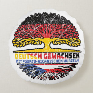 Puerto Rico Puerto-ricanisch Deutsch Deutschland Round Cushion