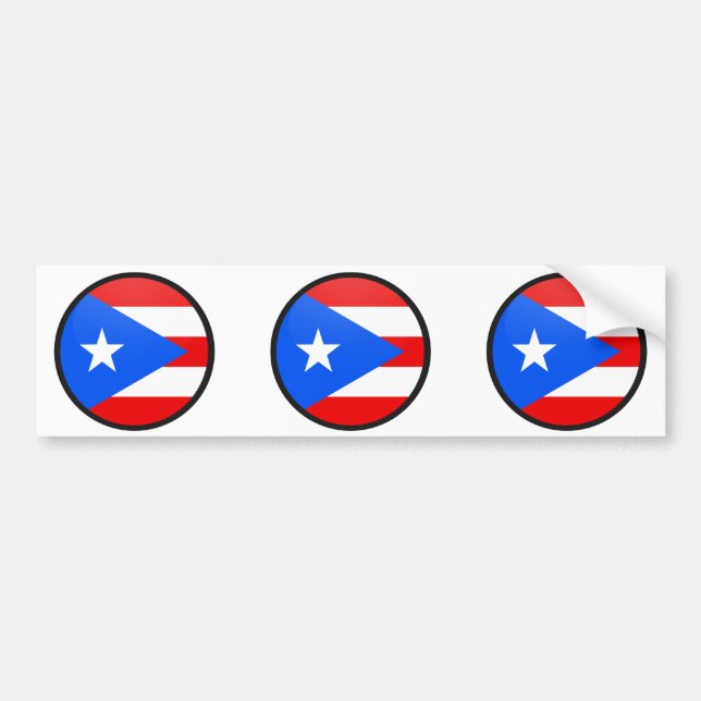 Puerto Rico quality Flag Circle Bumper Sticker (Front)