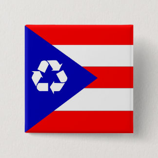 Puerto Rico recycle flag 15 Cm Square Badge