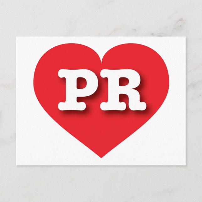 Puerto Rico Red Heart - I love PR Postcard (Front)