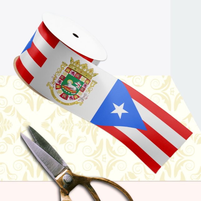 Puerto Rico Ribbon, Emblem, Puerto Rican Flag Grosgrain Ribbon (Creator Uploaded)