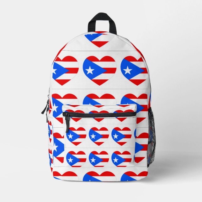 Puerto Rico Rican Flag  Printed Backpack (Front)