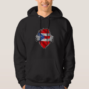 Puerto Rico Roots Flag Heritage Puerto Rican DNA V Hoodie