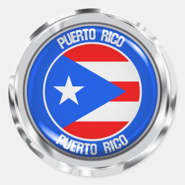 Puerto Rico Round Emblem Classic Round Sticker (Front)