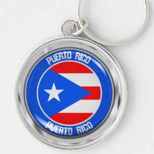 Puerto Rico Round Emblem Key Ring