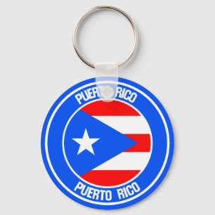 Puerto Rico Round Emblem Key Ring