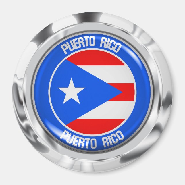 Puerto Rico Round Emblem Magnet (Front)