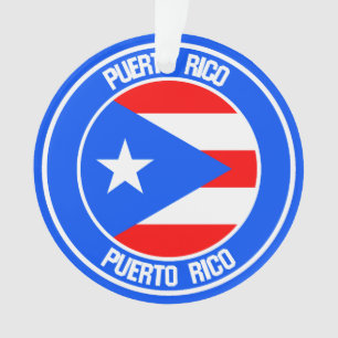 Puerto Rico Round Emblem Ornament